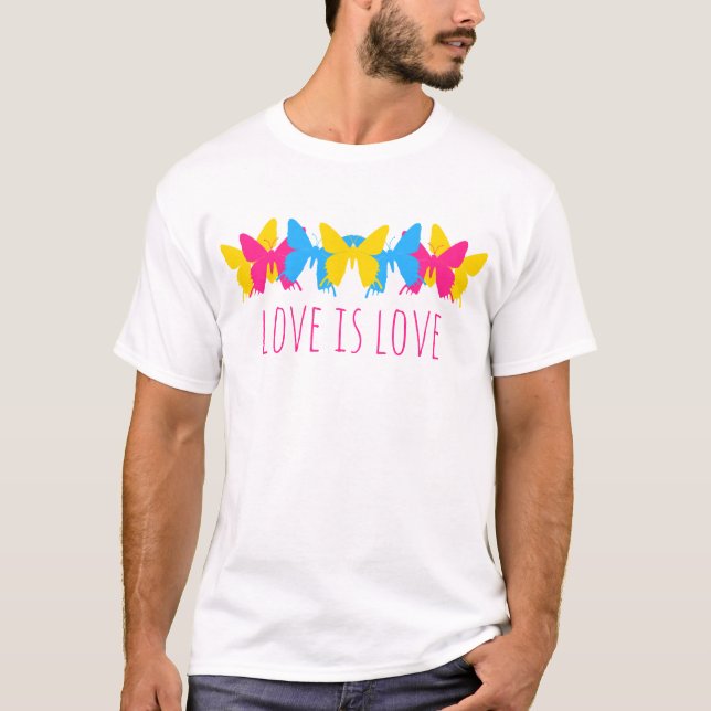 El amor es amor Pansexual mariposa camiseta (Anverso)