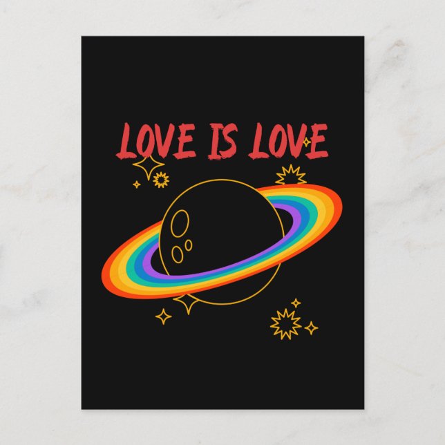 El amor es amor. Planeta arcoíris. Tarjeta del org (Anverso)