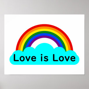 El amor es amor - Póster arcoíris LGBT
