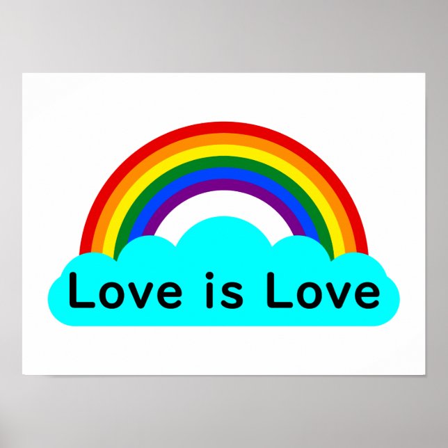 El amor es amor - Póster arcoíris LGBT (Frente)