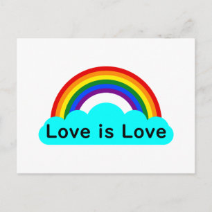 El amor es amor - Tarjeta postal arcoíris LGBT