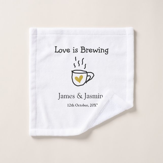 El amor es Breaking coffee mug nombre de pareja de (Toallita)