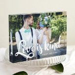 El amor es buena foto y nombre<br><div class="desc">El amor inspirador es una buena foto Personalizado y un nombre personalizado: Keepsake Photo Block.</div>