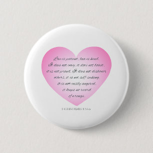 El amor es cita paciente San Valentín Botón Pin