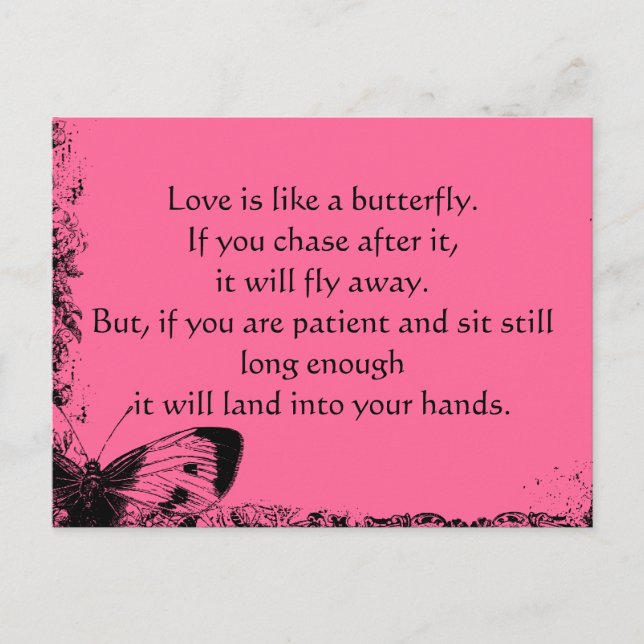 El amor es como una postal de mariposa (Anverso)
