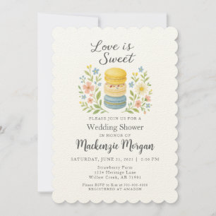 El amor es dulce - Invitación de macarón