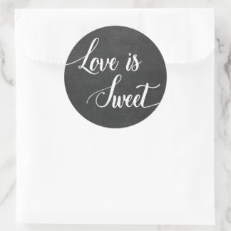 El amor es dulce Pegatinas de la boda de Chalkboar