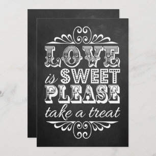 El amor es dulce - Rótulo Boda de Chalkboard