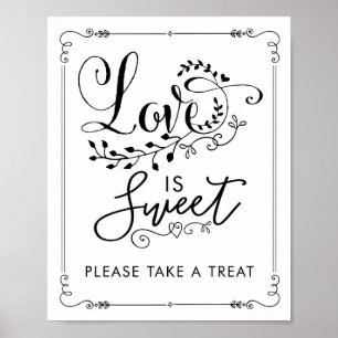 El amor es dulce Señal de boda vintage botánica pa