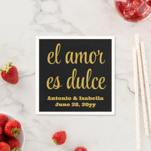 El amor es dulce servilleta de papel para recepció