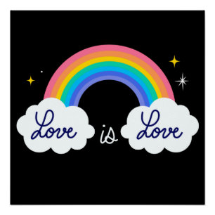 El amor es el amor. LGBT+orgullo. Poster arcoiris