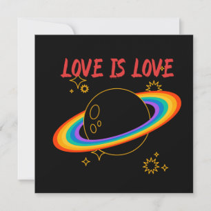 El amor es el amor. Planeta arcoiris. Tarjeta LGBT