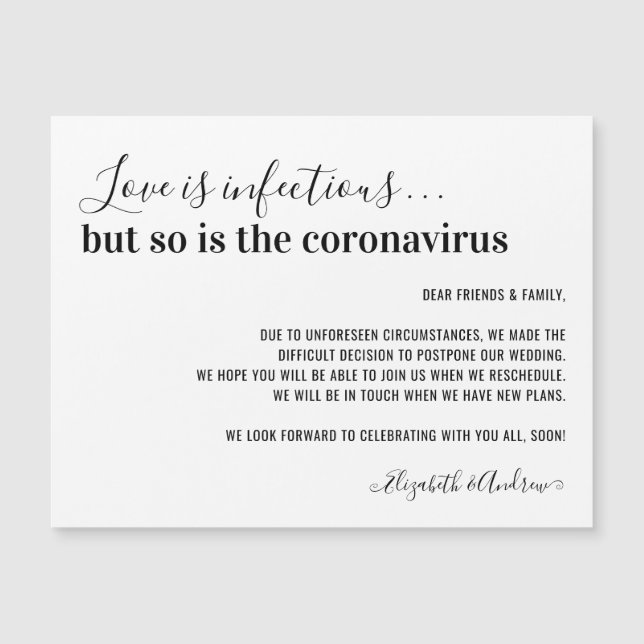 El amor es el aplazamiento infeccioso del Boda Cov (Anverso)