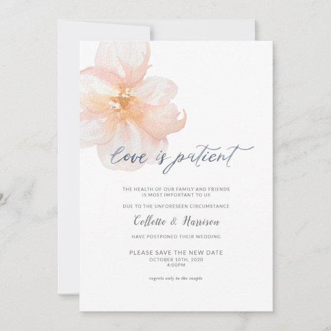 El amor es el paciente cambia la invitación de las (Anverso)