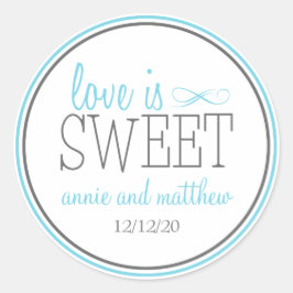 El amor es etiquetas dulces (azul / gris)