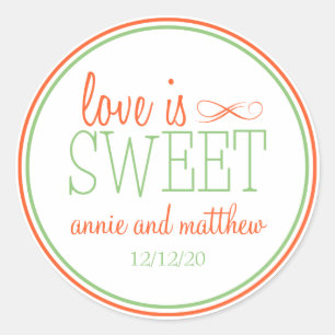 El amor es etiquetas dulces (Naranja / Mint Green)