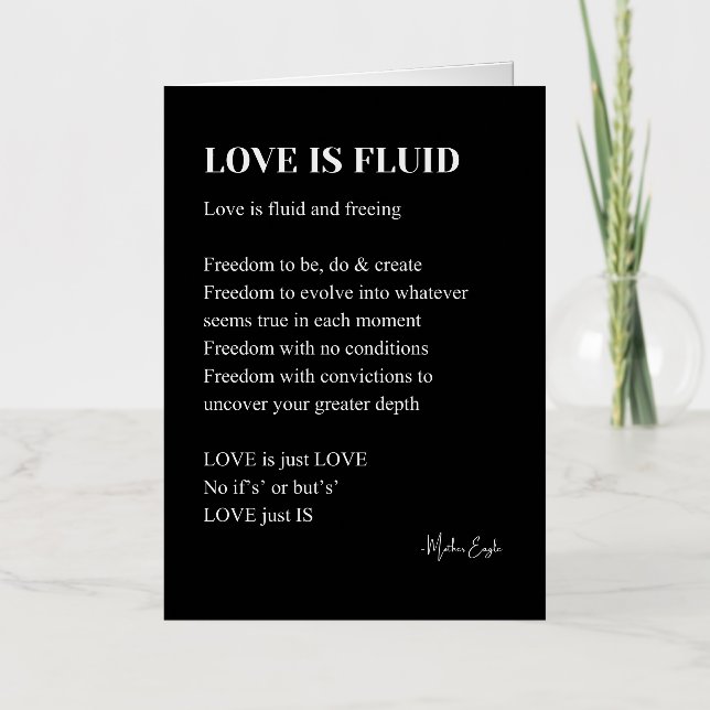 El amor es fluido poema poesía  (Anverso)