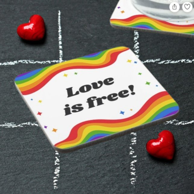 "El amor es gratis: Posavasos del Orgullo del Arco (Subido por el creador)