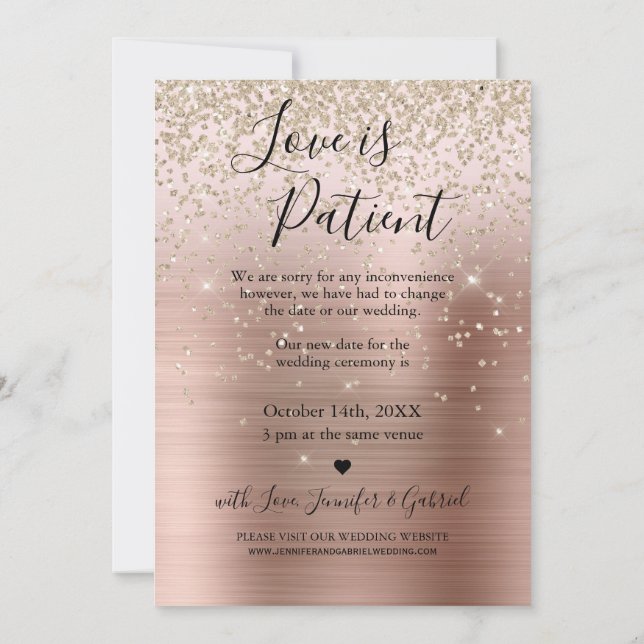 El amor es Invitación Boda pospuesta para el pacie (Reverso)