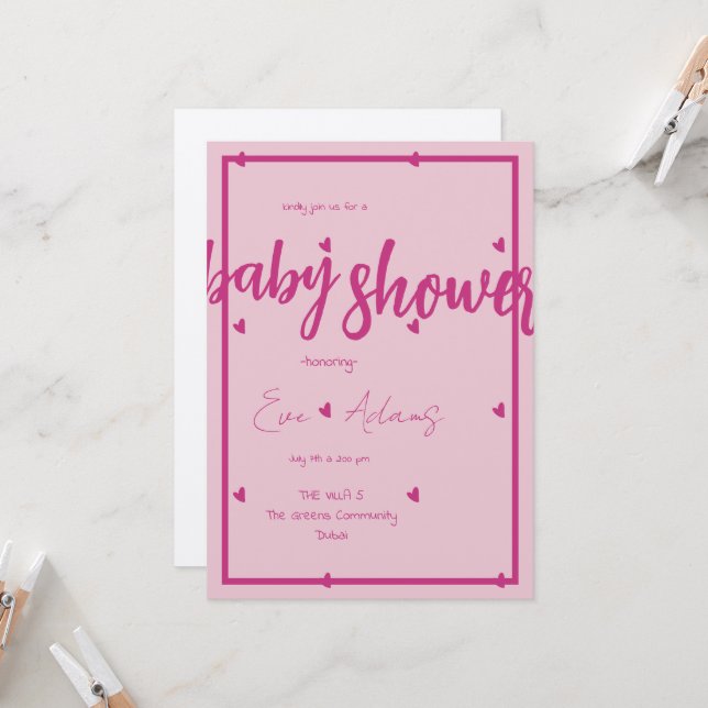 El amor es la invitación de Baby Shower de la cole (Anverso/Reverso In Situ)