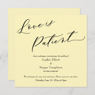 El amor es la tarjeta de Boda posponible amarillo