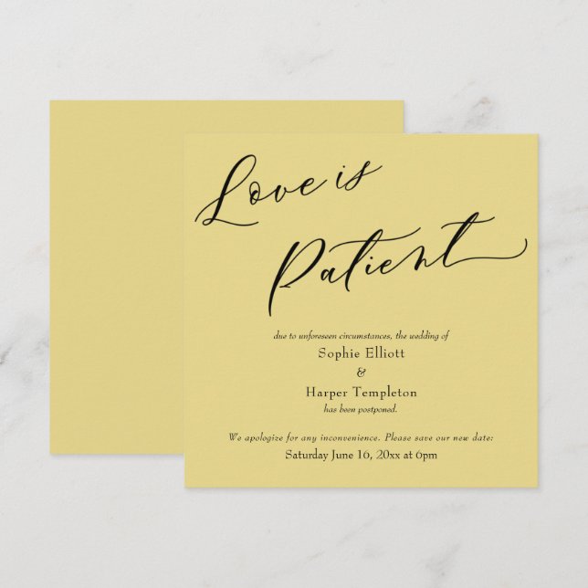El amor es la tarjeta de Boda pospuesta para el pa (Anverso / Reverso)