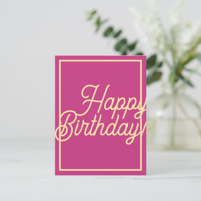 El amor es la tarjeta de cumpleaños de Pink Happy (Anverso de pie)