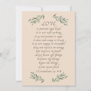 El amor es la tarjeta plana del paciente