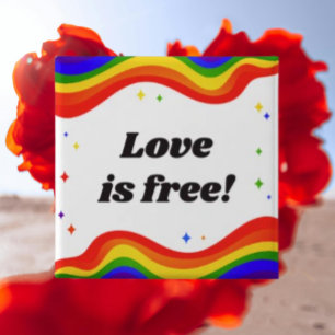 El amor es libre: Botón de Orgullo Arcoíris