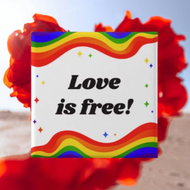 El amor es libre: Botón de Orgullo Arcoíris (Subido por el creador)
