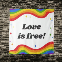 El amor es libre: Tapiz de orgullo arcoíris