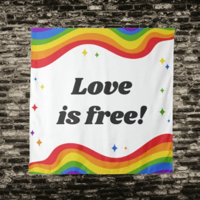 El amor es libre: Tapiz de orgullo arcoíris (Subido por el creador)