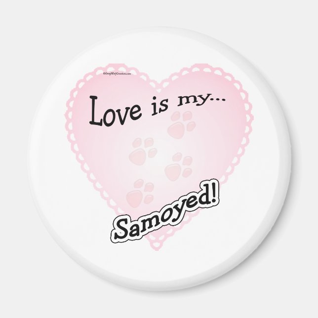 El amor es mi samoyano - imán (Frente)