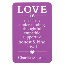 El amor es... nombres personalizados e imán de col