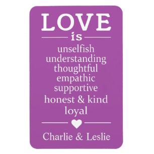 El amor es... nombres personalizados e imán de col