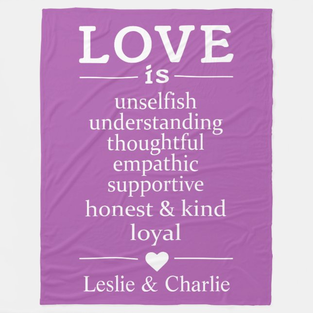 El amor es... nombres personalizados y mantas de p (Anverso)