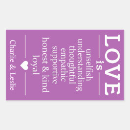 El amor es... nombres personalizados y pegatinas d