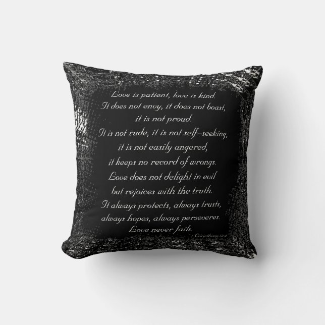 El amor es paciente… Almohada del poema (Anverso)