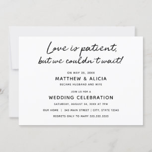 El amor es paciente Anuncio de Boda Recepción