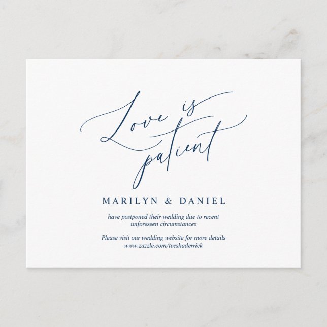 El amor es paciente, azul marino, la invitación po (Anverso)