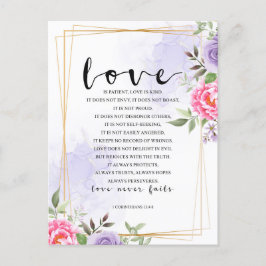 El amor es paciente, el amor es amable Tarjeta pos