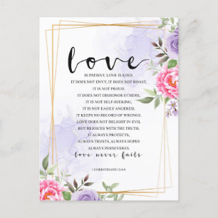 El amor es paciente, el amor es una postal amable