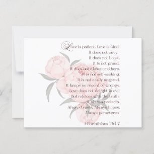 El Amor es Paciente – Tarjeta Postal de Boda con E