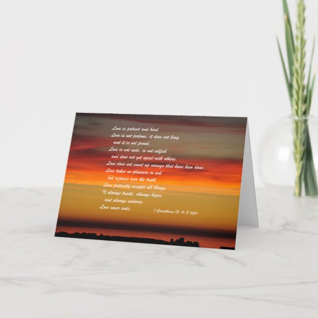 "El amor es paciente y amable..." tarjeta de felic (Anverso)