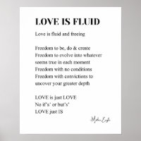 El amor es poesía fluida poster de arte en la pare