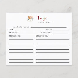 El amor es preparar la tarjeta de receta de ducha 