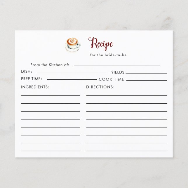 El amor es preparar la tarjeta de receta de ducha  (Anverso)