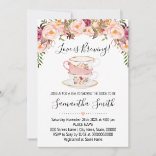 El amor es preparar té ducha de novia invitación r
