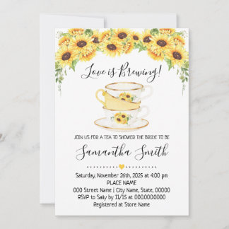 El amor es preparar té girasoles invitación a la d