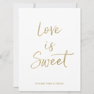 El amor es Rótulo dulce Letras de mano de oro co